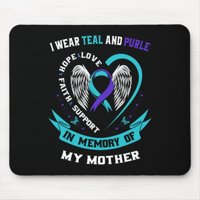 Ich trage Aquamarin und Lila für meine Mama Mutter Mousepad (Vorne)