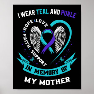 Ich trage Aquamarin und Lila für meine Mama Mutter Poster