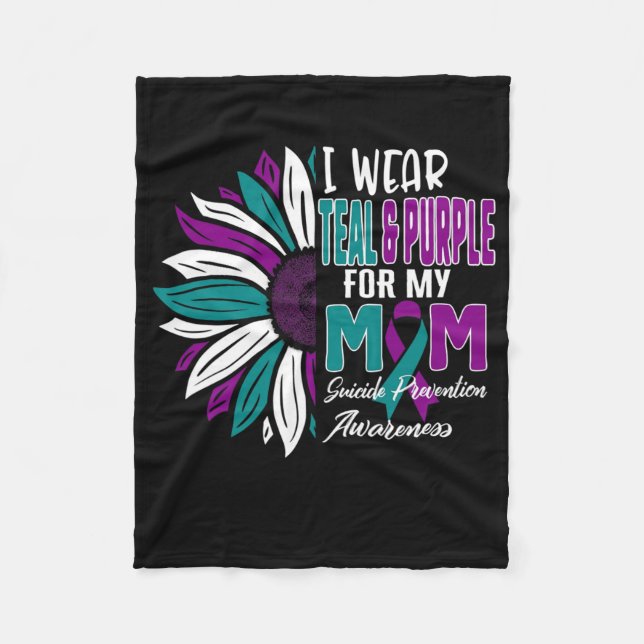 Ich trage Aquamarin und Lila für meine Mama Suizid Fleecedecke (Vorderseite)