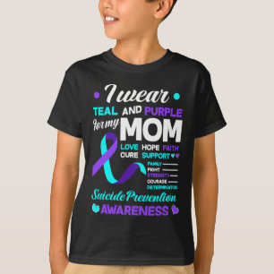 Ich trage Aquamarin und Lila für meine Mama Suizid T-Shirt