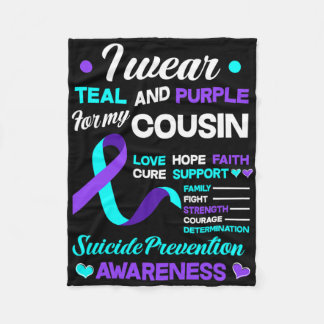 Ich trage Aquamarin und Lila für meinen Cousin Sel Fleecedecke