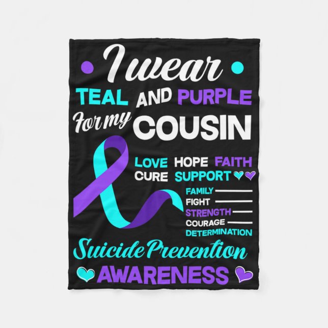 Ich trage Aquamarin und Lila für meinen Cousin Sel Fleecedecke (Vorderseite)