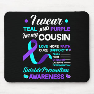 Ich trage Aquamarin und Lila für meinen Cousin Sel Mousepad