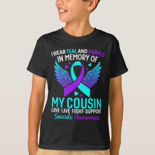 Ich trage Aquamarin und Lila für meinen Cousin Sel T-Shirt