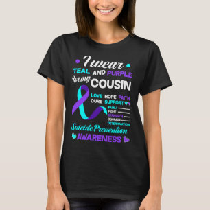 Ich trage Aquamarin und Lila für meinen Cousin Sel T-Shirt