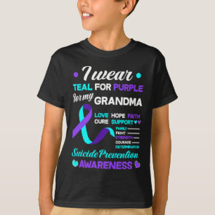 Ich trage Aquamarin und Lila für meinen Oma Suizid T-Shirt