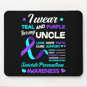 Ich trage Aquamarin und Lila für meinen Onkel Mousepad