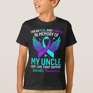 Ich trage Aquamarin und Lila für meinen Onkel T-Shirt