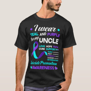 Ich trage Aquamarin und Lila für meinen Onkel T-Shirt