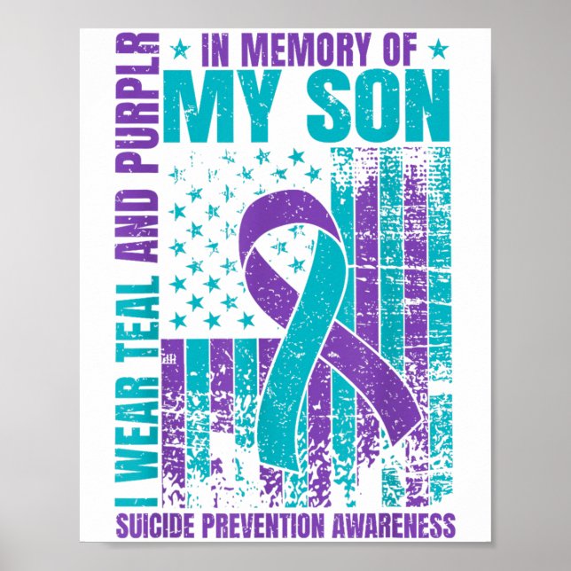 Ich trage Aquamarin und Lila für meinen Sohn Suizi Poster (Vorne)