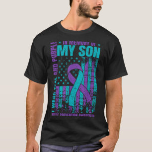 Ich trage Aquamarin und Lila für meinen Sohn Suizi T-Shirt