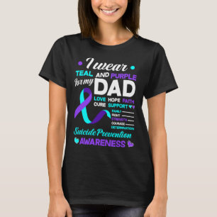 Ich trage Aquamarin und Lila für meinen Vater Suiz T-Shirt