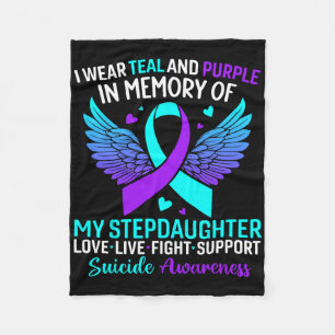 Ich trage Aquamarin und Lila für Steptoersuizid Fleecedecke