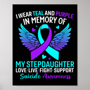 Ich trage Aquamarin und Lila für Steptoersuizid Poster