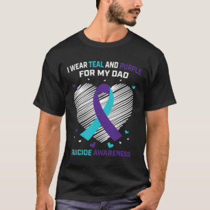 Ich trage Aquamarin und Lila für Vater Selbstmord T-Shirt