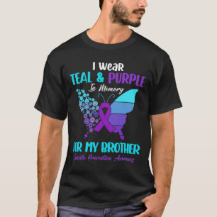 Ich trage Aquamarin und Lila im Gedenken an die Br T-Shirt