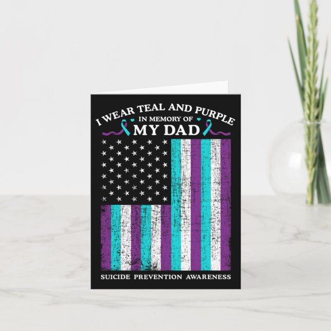 Ich trage Aquamarin und Lila in Erinnerung an mein Karte (Vorderseite)