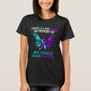 Ich trage Aquamarin und Lila in Erinnerung an mein T-Shirt