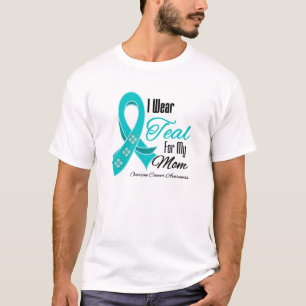 Ich trage aquamarine Band-Eierstockkrebs-Mamma T-Shirt