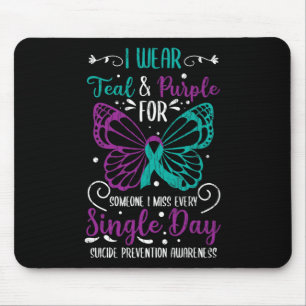 Ich trage Aquamarine und Lila Auszeichnungen zur S Mousepad