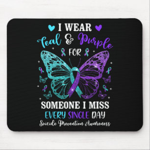 Ich trage Aquamarine und Lila Auszeichnungen zur S Mousepad