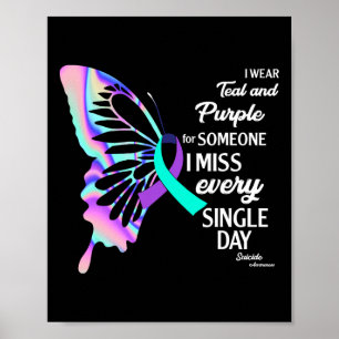 Ich trage Aquamarine und Lila Auszeichnungen zur S Poster