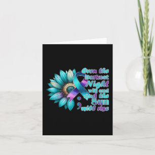 Ich trage Aquamarine und Lila nationale Suizidpräv Karte