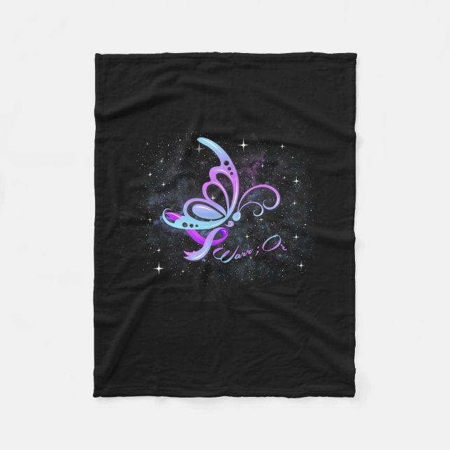 Ich trage Aquamarinen &amp; Lila für jemanden, den Fleecedecke (Vorderseite)