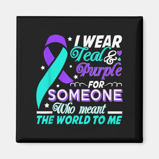 Ich trage Aquamarinen &amp; Lila für jemanden, den Magnet (Vorne)