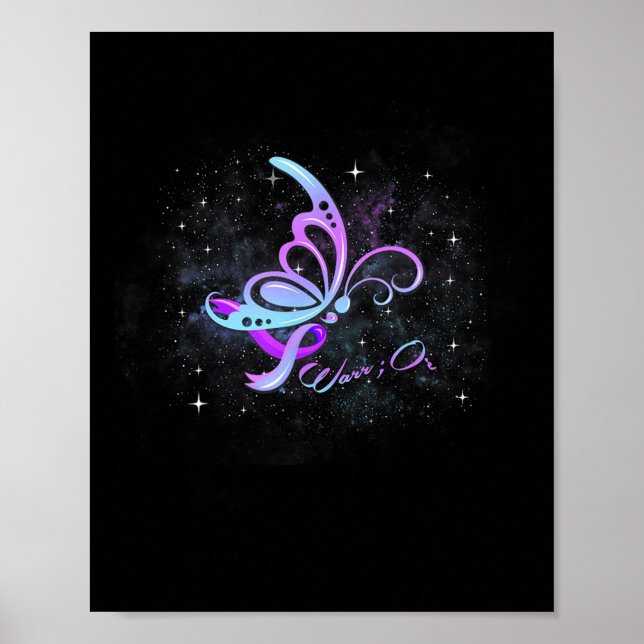 Ich trage Aquamarinen &amp; Lila für jemanden, den Poster (Vorne)