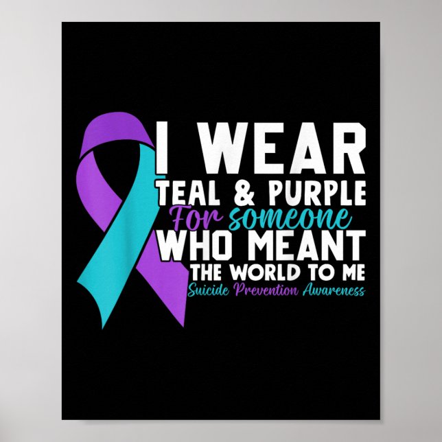 Ich trage Aquamarinen &amp; Lila für jemanden, den Poster (Vorne)