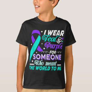 Ich trage Aquamarinen & Lila für jemanden, den T-Shirt