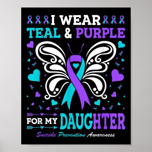 Ich trage Aquamarinen &amp; Lila für meine Tochter Poster (Vorne)