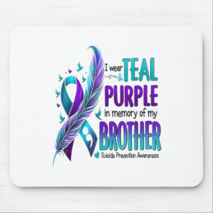Ich trage Aquamarinen & Lila für meinen Bruder Mousepad