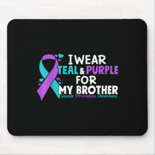 Ich trage Aquamarinen &amp; Lila für meinen Bruder Mousepad