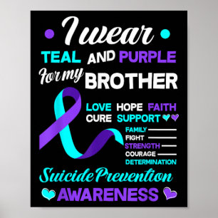 Ich trage Aquamarinen & Lila für meinen Bruder Poster