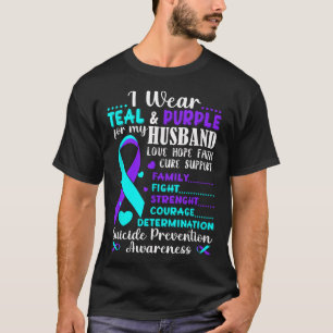 Ich trage Aquamarinen & Lila für meinen Husban T-Shirt