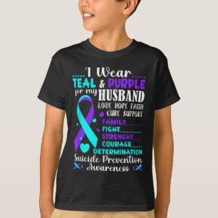 Ich trage Aquamarinen & Lila für meinen Husban T-Shirt