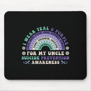 Ich trage Aquamarinen & Lila für meinen Onkel Mousepad