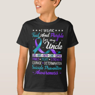Ich trage Aquamarinen & Lila für meinen Onkel T-Shirt