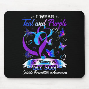 Ich trage Aquamarinen &amp; Lila für meinen Sohn S Mousepad