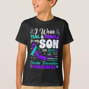Ich trage Aquamarinen &amp; Lila für meinen Sohn S T-Shirt