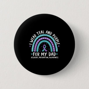 Ich trage Aquamarinen & Lila für meinen Vater Button