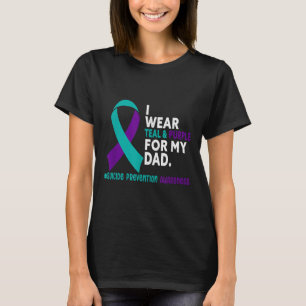 Ich trage Aquamarinen &amp; Lila für meinen Vater  T-Shirt