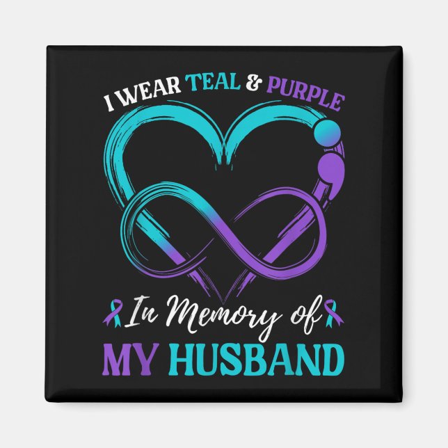 Ich trage Aquamarinen und hoch; Lila in Erinnerung Magnet (Vorne)