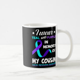 Ich trage Aquamarinen und Lila Cousin Suizidpräven Kaffeetasse