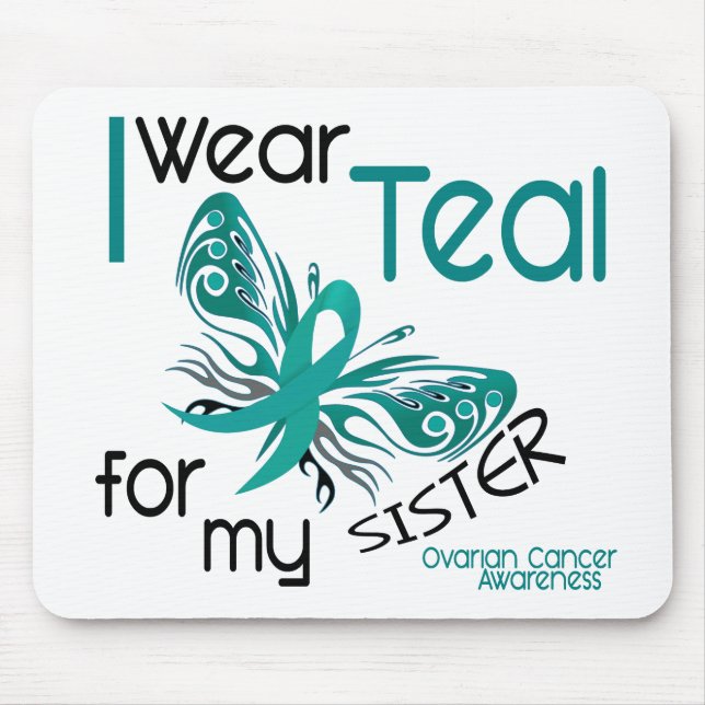Ich trage aquamarines für meinen Eierstockkrebs Mousepad (Vorne)