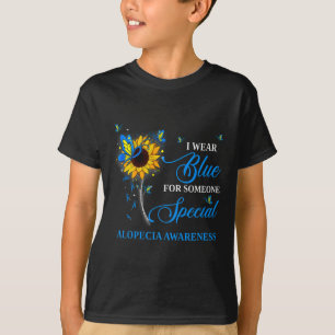 Ich trage Blau für Alopezie Bewusstsein Sonnenblum T-Shirt