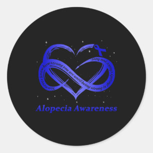 Ich trage Blau für Alopezie-Sensibilisierungskampa Runder Aufkleber