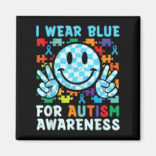 Ich trage Blau für Autismus Bewusstsein Monat Läch Magnet